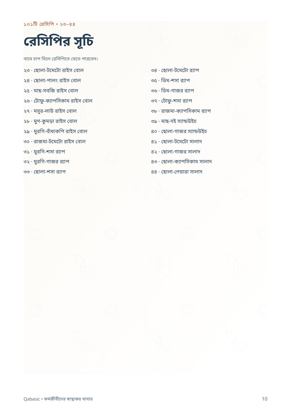 কর্মজীবীদের স্বাস্থ্যকর খাবার — sample page 3