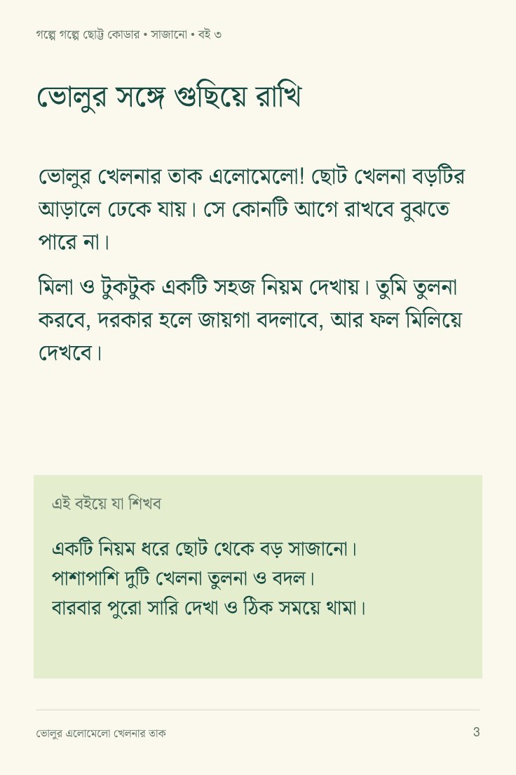 ভোলুর এলোমেলো খেলনার তাক — sample page 1